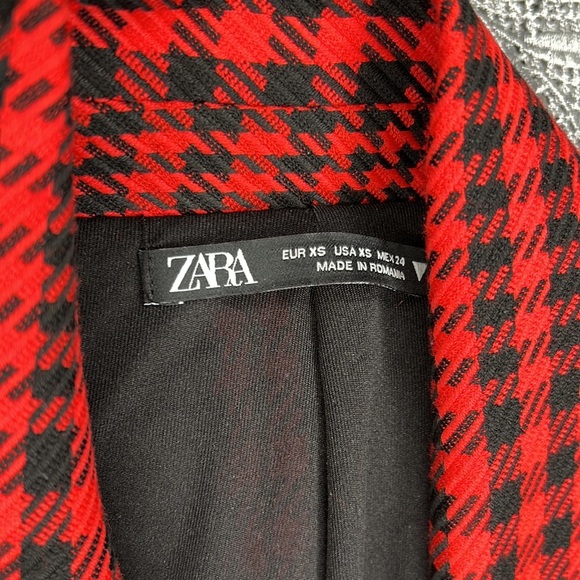 Zara red houndstooth blazer romper XS - Picture 12 of 14